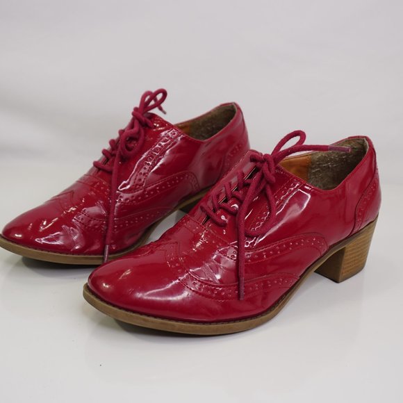 Rampage Underscore Womens Red Wingtip Oxfords Shoes Size 7.5 - Picture 4 of 9